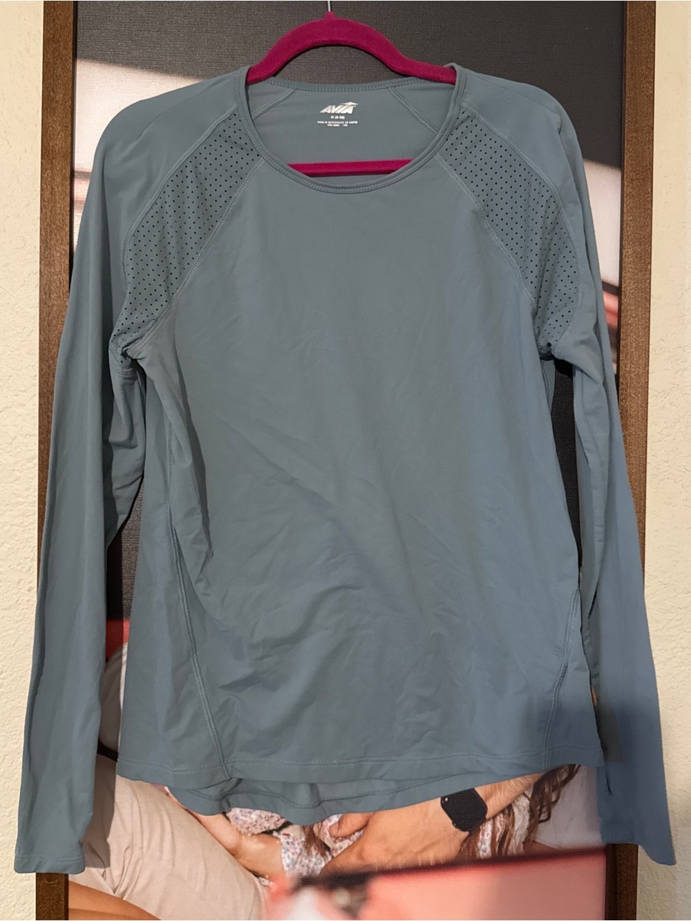 Avia Women's Long-Sleeve Performance Top — Slate Blue